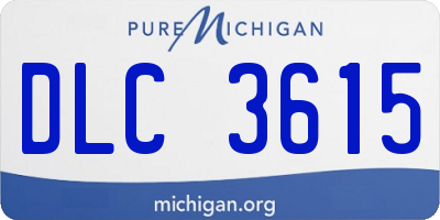 MI license plate DLC3615