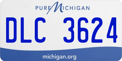 MI license plate DLC3624