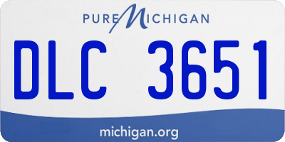 MI license plate DLC3651