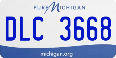 MI license plate DLC3668