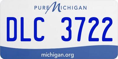 MI license plate DLC3722