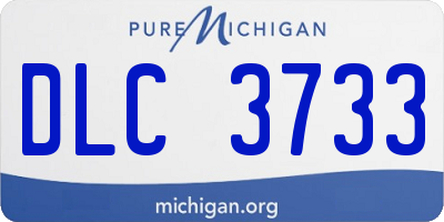 MI license plate DLC3733