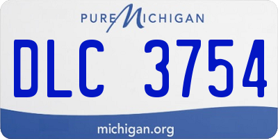 MI license plate DLC3754