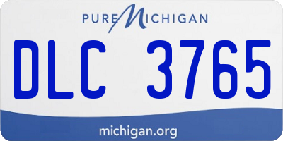 MI license plate DLC3765