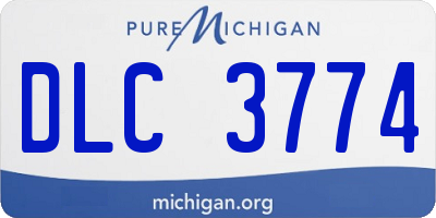 MI license plate DLC3774