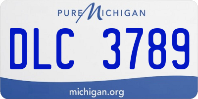 MI license plate DLC3789