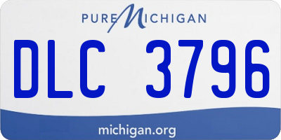 MI license plate DLC3796