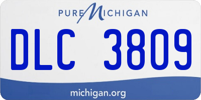 MI license plate DLC3809