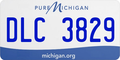 MI license plate DLC3829