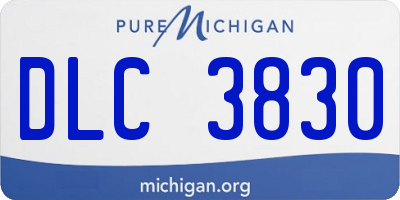 MI license plate DLC3830