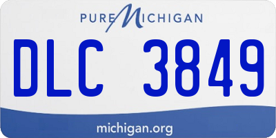 MI license plate DLC3849