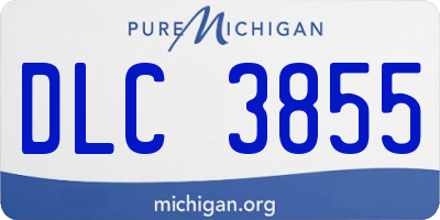 MI license plate DLC3855