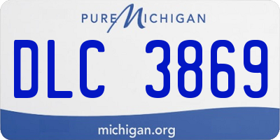 MI license plate DLC3869