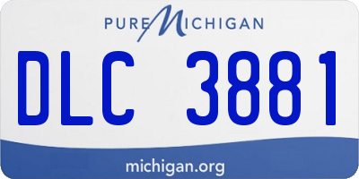 MI license plate DLC3881