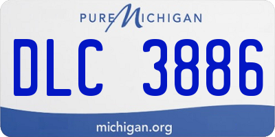 MI license plate DLC3886