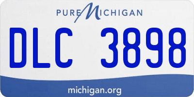 MI license plate DLC3898