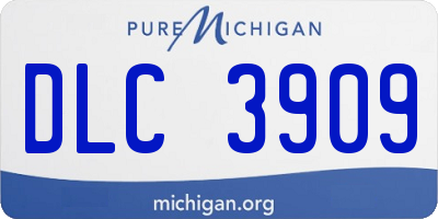 MI license plate DLC3909