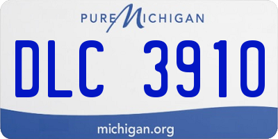 MI license plate DLC3910