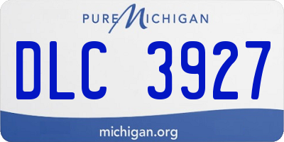 MI license plate DLC3927