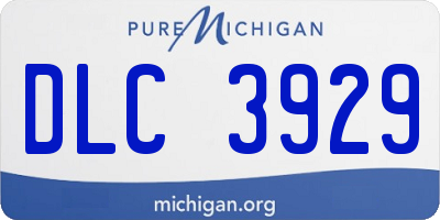 MI license plate DLC3929