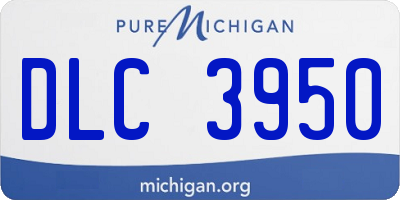 MI license plate DLC3950