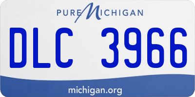 MI license plate DLC3966