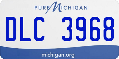 MI license plate DLC3968