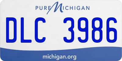 MI license plate DLC3986