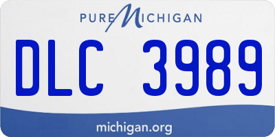 MI license plate DLC3989