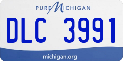 MI license plate DLC3991