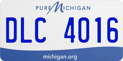 MI license plate DLC4016