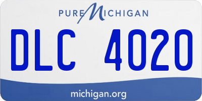 MI license plate DLC4020