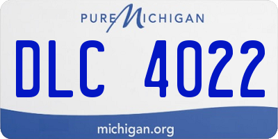 MI license plate DLC4022