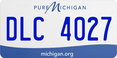 MI license plate DLC4027