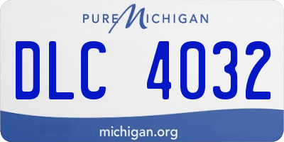 MI license plate DLC4032