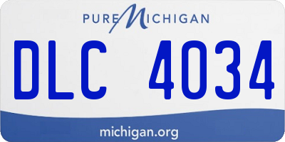 MI license plate DLC4034