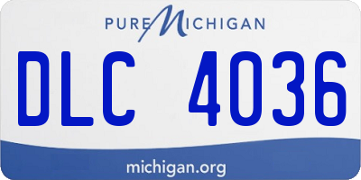 MI license plate DLC4036