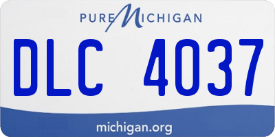MI license plate DLC4037