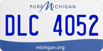MI license plate DLC4052
