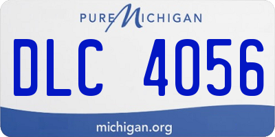 MI license plate DLC4056