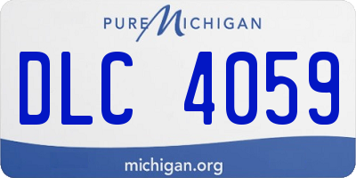 MI license plate DLC4059
