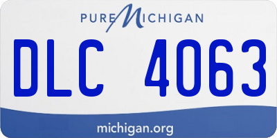 MI license plate DLC4063