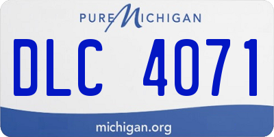 MI license plate DLC4071