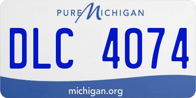 MI license plate DLC4074