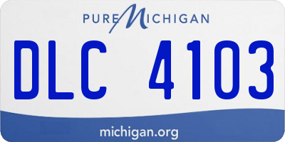 MI license plate DLC4103