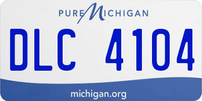 MI license plate DLC4104