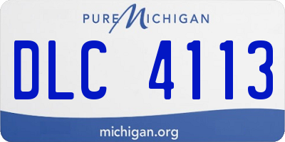 MI license plate DLC4113