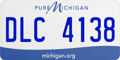 MI license plate DLC4138