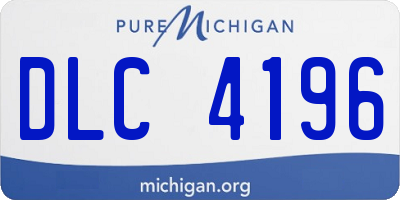 MI license plate DLC4196