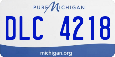 MI license plate DLC4218